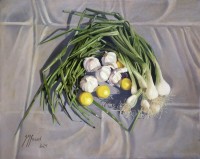 S. M. Fawad, The Aromatic Three, 22 x 17 Inch, Oil on Canvas, Realistic Painting, AC-SMF-245